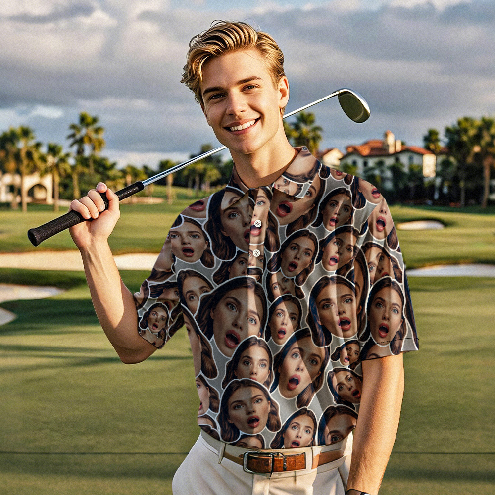 Custom Mash Face Polo Shirt For Men Weekend Forecast Beer And Golf Polo Shirt For Lovers