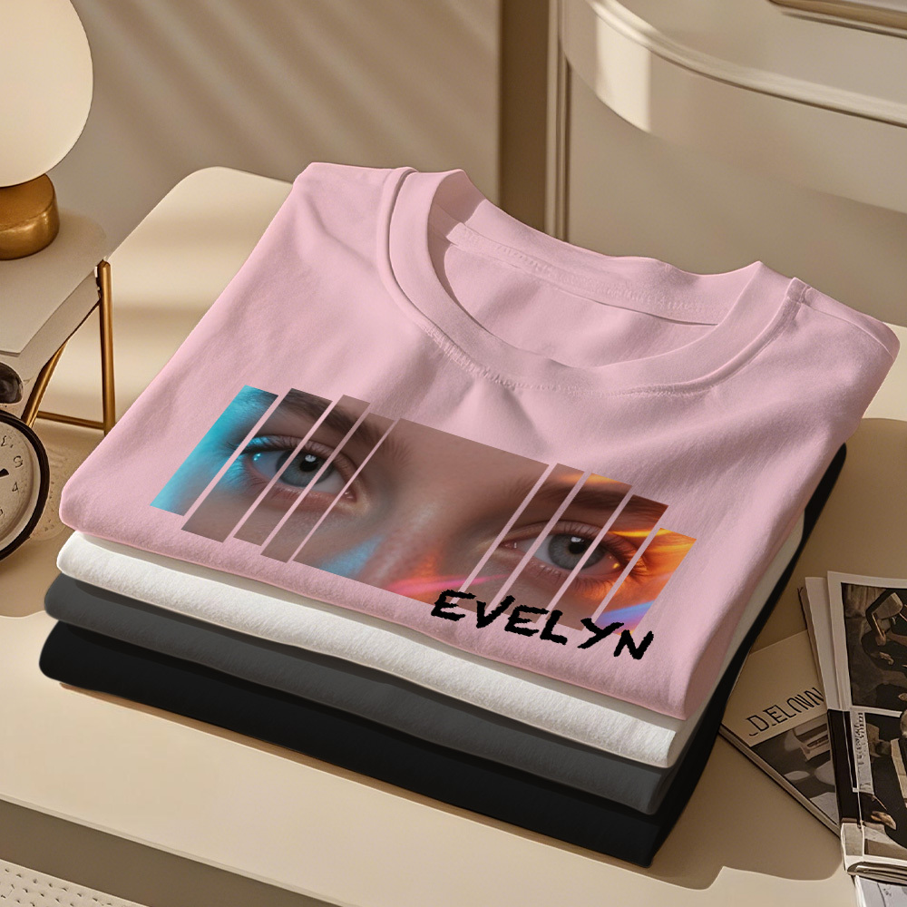 Custom Eyes Shirt Girlfriend Eyes Tee Personalized Photo and Name - MyFaceSocks
