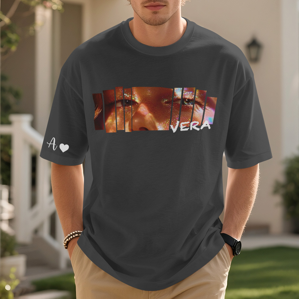 Custom Eyes Shirt Girlfriend Eyes Tee Personalized Photo and Name - MyFaceSocks