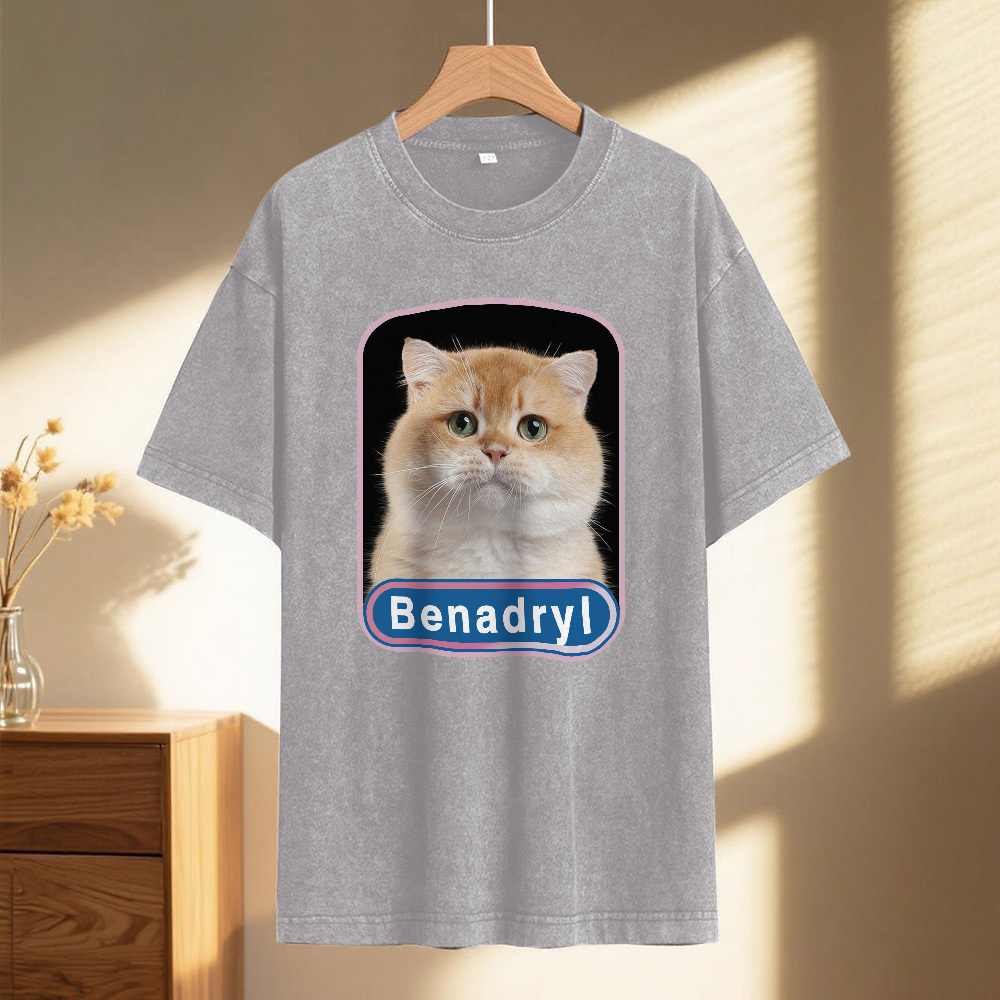Custom Photo Vintage Certified Freak Funny Cat Meme T-Shirt Vintage Kitty Graphic Tee Retro Washed Cat Lover Shirt Funny Pet Humor Gift Unisex 90s Cat Top - MyFaceSocks