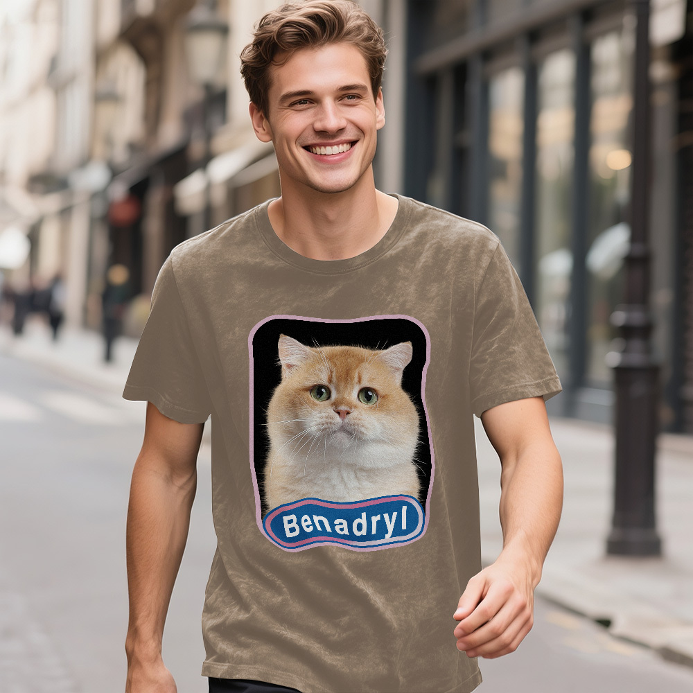 Custom Photo Vintage Certified Freak Funny Cat Meme T-Shirt Vintage Kitty Graphic Tee Retro Washed Cat Lover Shirt Funny Pet Humor Gift Unisex 90s Cat Top - MyFaceSocks