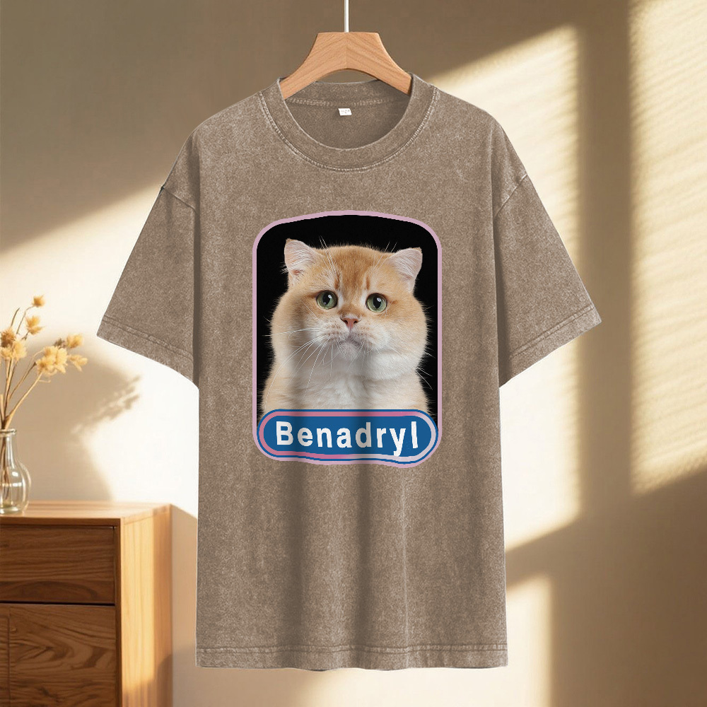 Custom Photo Vintage Certified Freak Funny Cat Meme T-Shirt Vintage Kitty Graphic Tee Retro Washed Cat Lover Shirt Funny Pet Humor Gift Unisex 90s Cat Top - MyFaceSocks