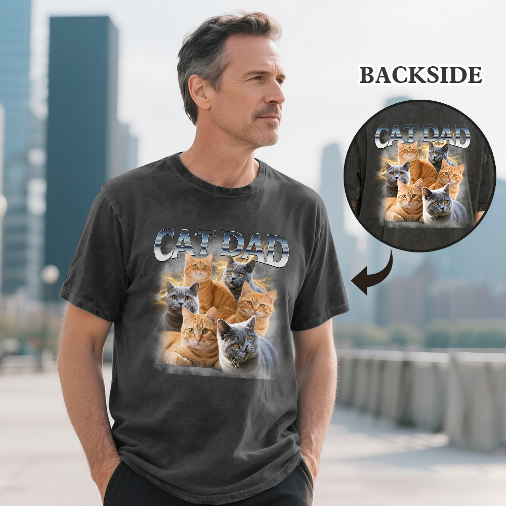 Custom Dads Club Photo Multicolor T-Shirt Personalized Text Shirt for Fathers Day Gift - MyFaceSocks