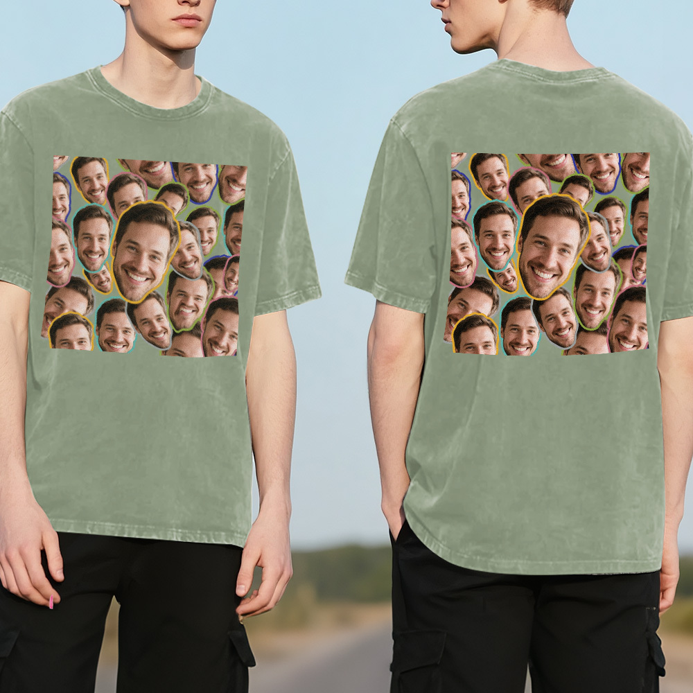 Custom Dads Club Photo Multicolor T-Shirt Personalized Text Shirt for Fathers Day Gift - MyFaceSocks