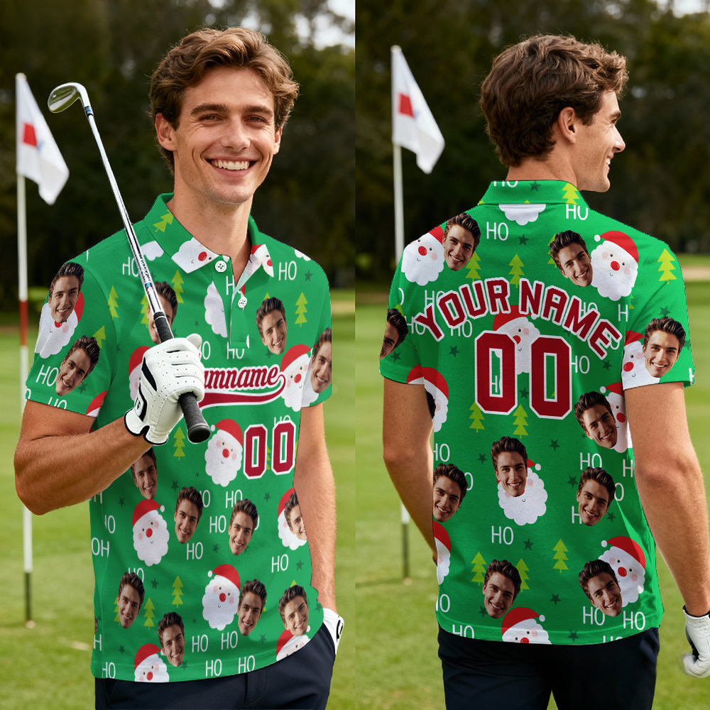 Custom Polo Shirt Personalized Face Polo Green Golf Graffiti Polo Shir