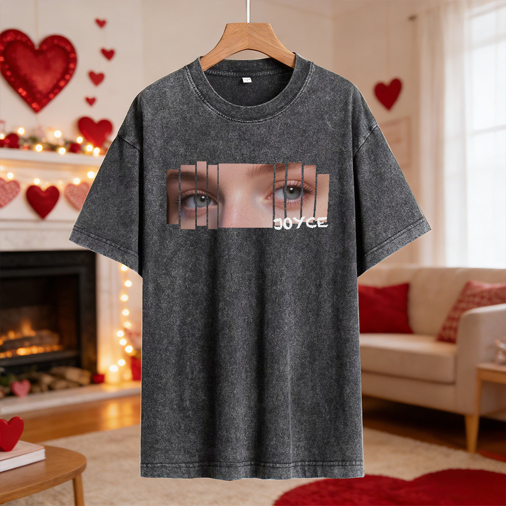 Christmas Gifts Custom Eyes Shirt Girlfriend Eyes Tee Personalized Photo and Name for Lovers