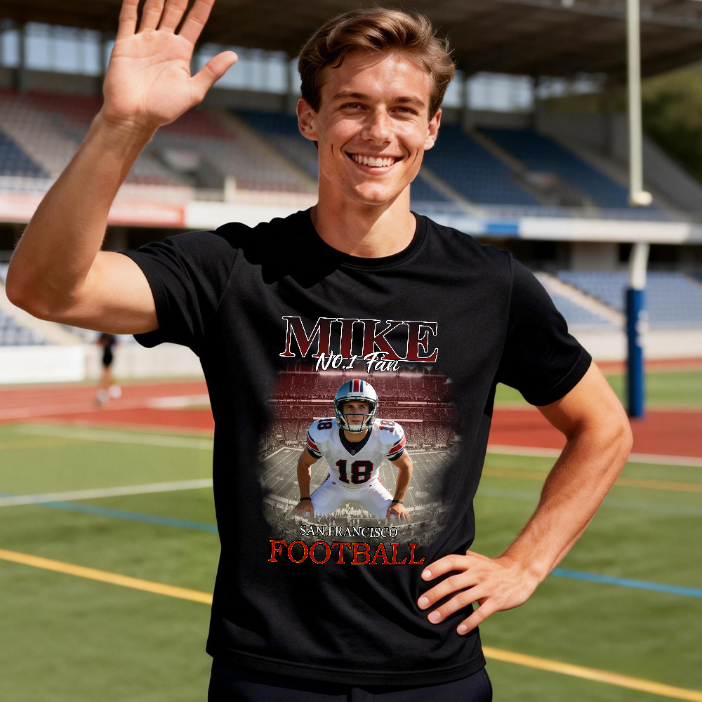 Custom Photo Sport Theme Vintage Tee Personalized Name T-shirt Gifts Perfect As Commemorative Gifts For Athletes Fans And Teams
