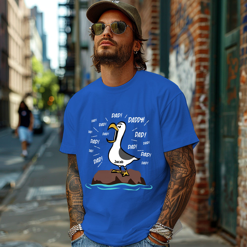 Seagull Dad! Dad! Dad! Custom Kid Name - Personalized Shirt - Funny Father's Day Gift For Dad, Husband - MyFaceSocks
