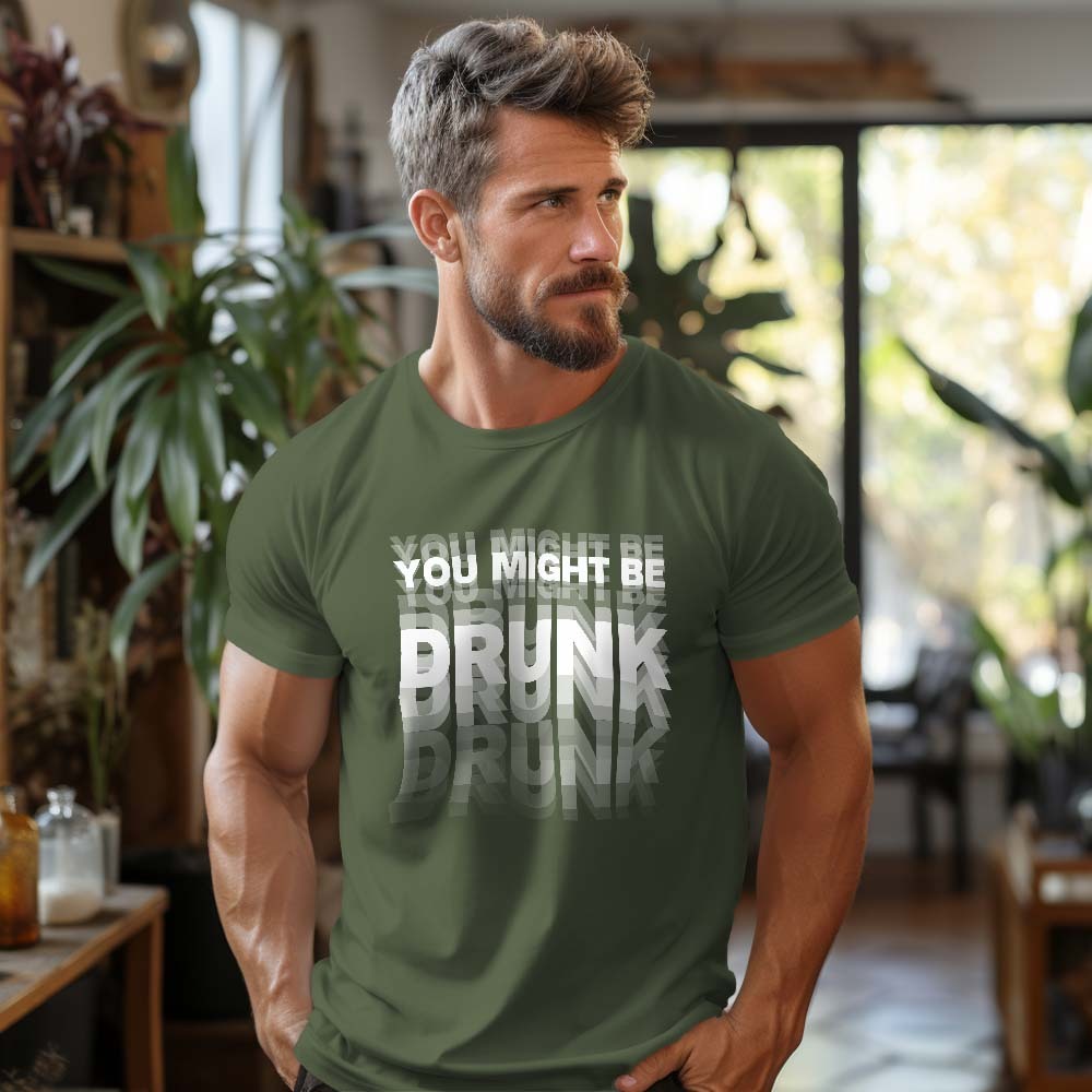 Printed On Back You Might Be Drunk Shirt Funny Drinking Humor Unisex T-Shirt Gift - MyFaceSocks