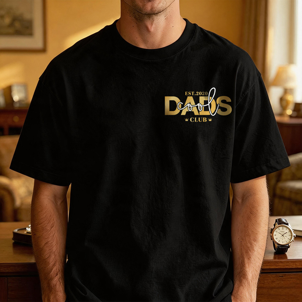 Personalized Cool Dad Photo Shirt, Dad Gift Custom, Father's Day T-Shirt with Kids Name, Cool Dad Club Photo Shirt - MyFaceSocks