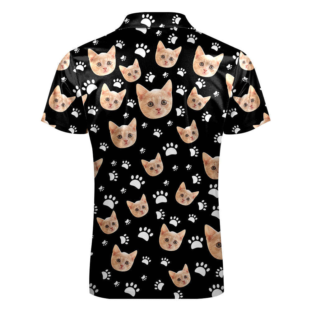 Custom Face Polo Shirt with Zipper Men's Polo Shirt for Pet Lovers - MyFaceSocks
