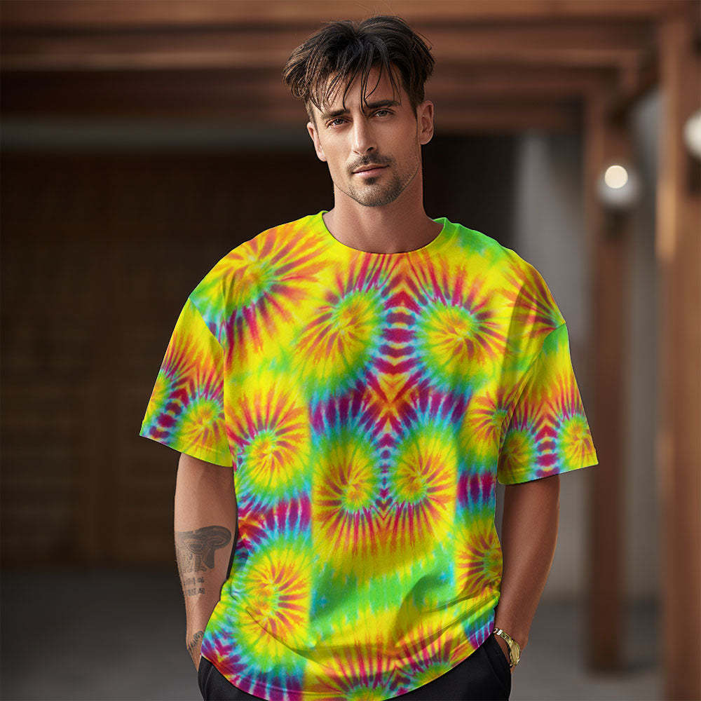 Tie Dye T-Shirts for Men Women Short Sleeve Mens Tie-Dye Shirts Summer Perfection Colorful