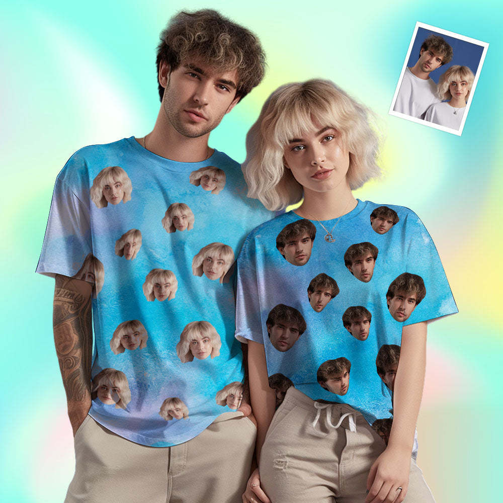 Custom Face Men's T-shirt Personalized Photo Funny Tie Dye T-shirt Gift For Men - MyFaceSocks