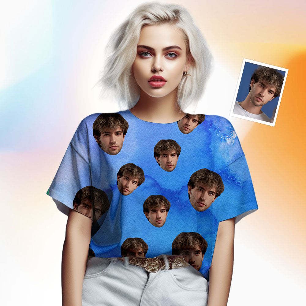 Custom Face Men's T-shirt Personalized Photo Funny Tie Dye T-shirt Gift For Men - MyFaceSocks