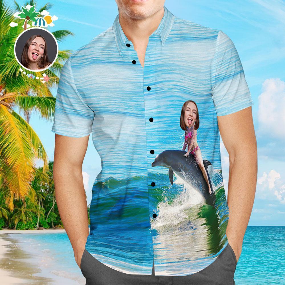 Custom Hawaiian Shirts Sea & Dolphin Aloha Beach Shirt For Men
