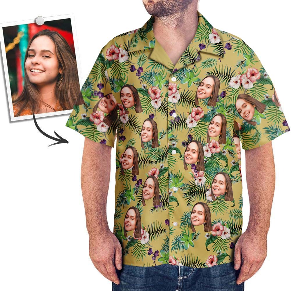 Gift For Dog Dad, Upload Photo Dog And Face Hawaiian Shirt