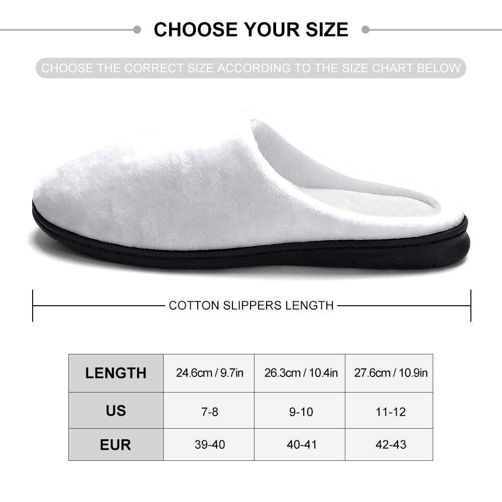 Custom Photo and Name Women Men Slippers With Footprint Personalized Blue Casual House Cotton Slippers Christmas Gift For Pet Lover - MyFaceSocks