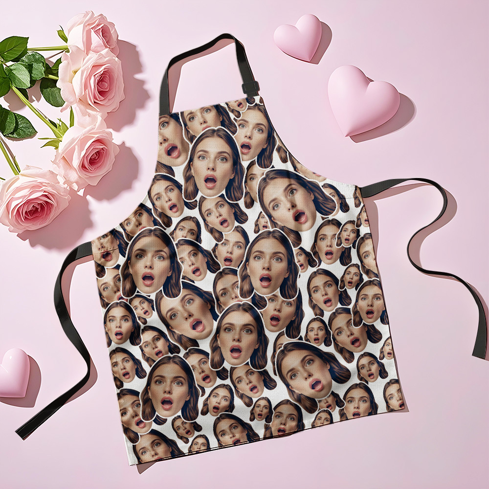 Custom Cooking Baking Crew Personalized Apro Personalised Mash Face Chef Apron, Head Chef Cooking Gifts