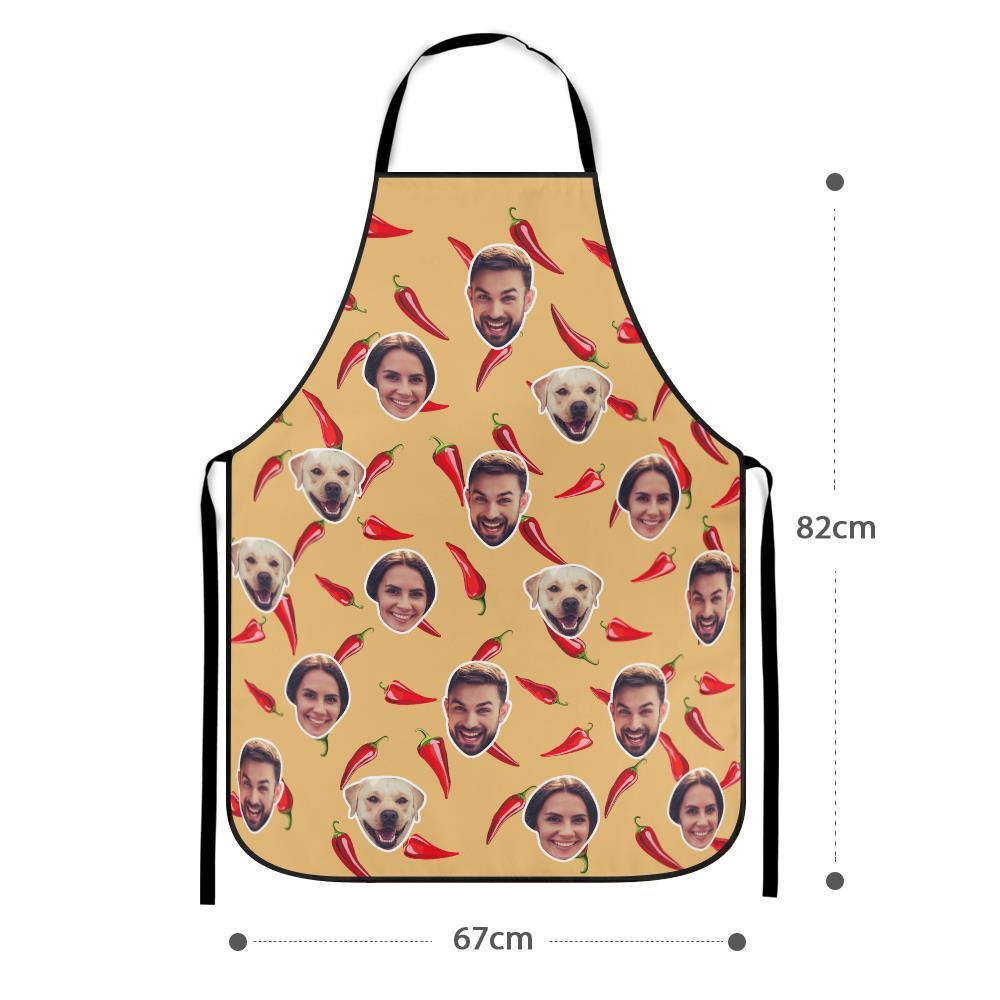 Custom Face Kitchen Apron Funny Crazy Face Apron Women and Men - Chilli