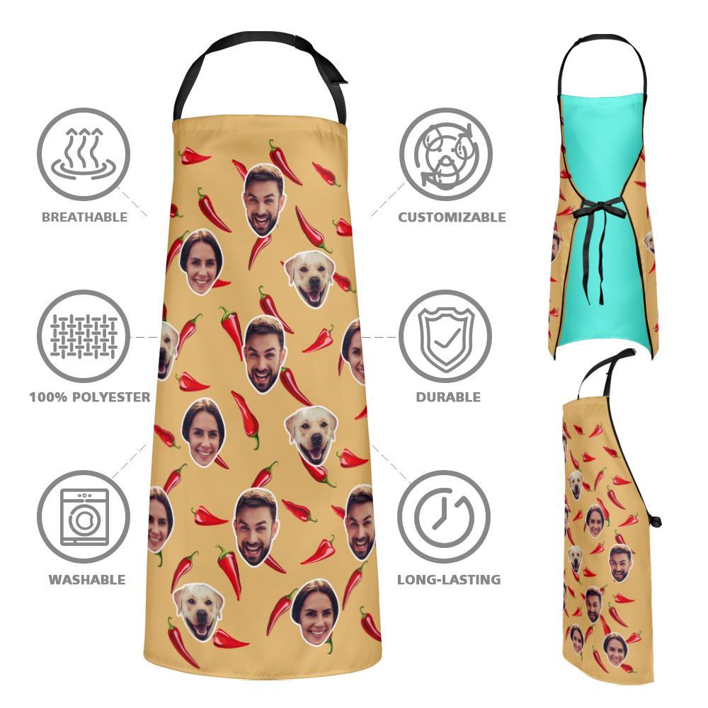 Custom Face Kitchen Apron Funny Crazy Face Apron Women and Men - Chilli