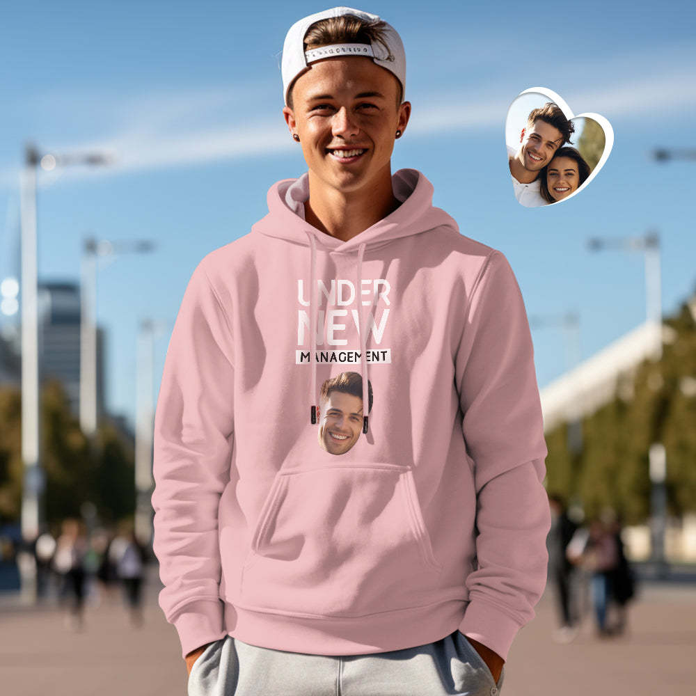 Custom Face Couple Matching Hoodies NEW MANAGEMENT Personalized Hoodie Valentine's Day Gift - MyFaceSocks