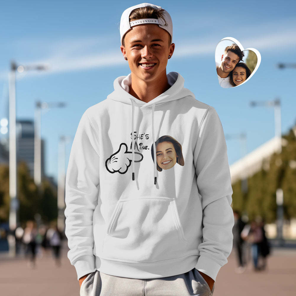 Custom Face Funny Couple Matching Hoodies You are Mine Personalized Hoodie Valentine's Day Gift - MyFaceSocks