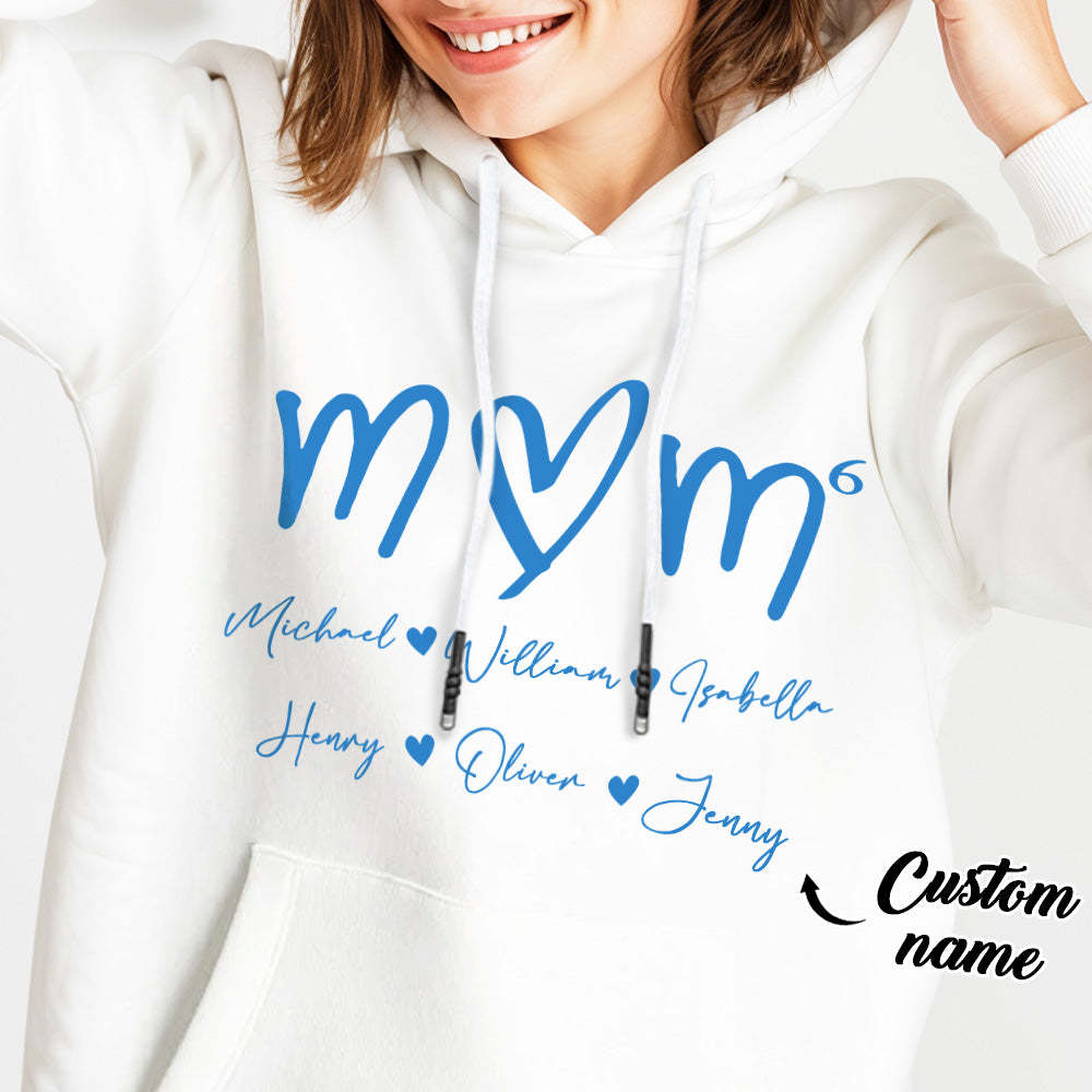 Custom Mama Hoodie with Kids Name Personalized Name Hoodie Mother's Day Gift - MyFaceSocks