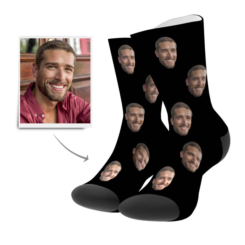 Custom Face Socks Add Pictures And Name Colorful