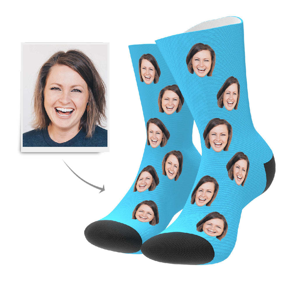 Custom Face Socks Add Pictures And Name Colorful