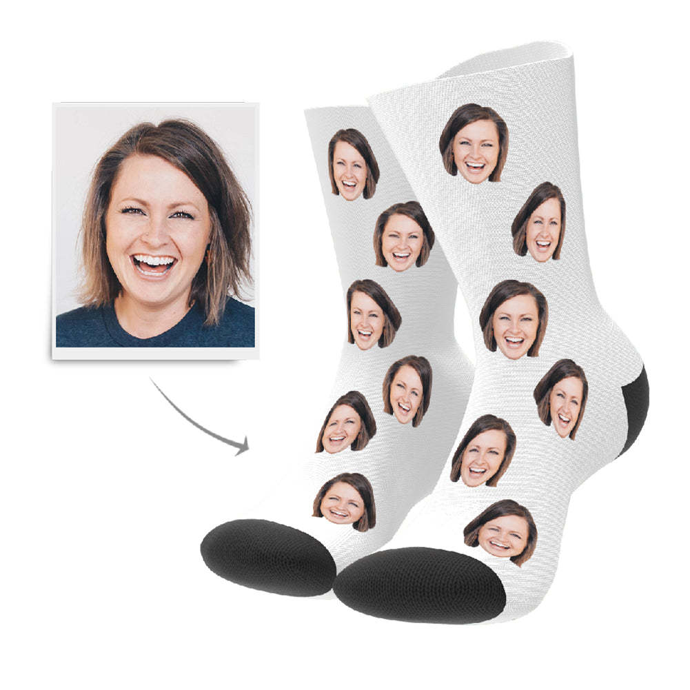 Custom Face Socks Add Pictures And Name Colorful