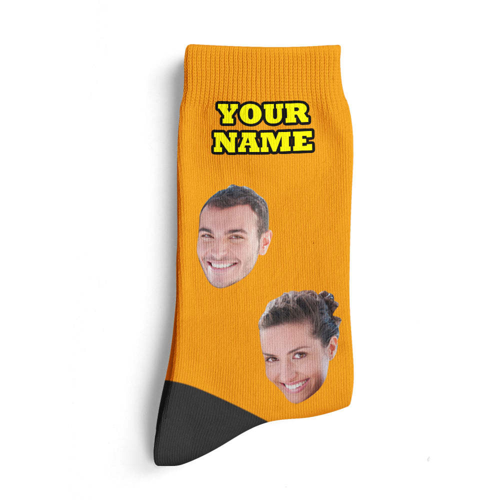 Custom Face Socks Add Pictures And Name Colorful