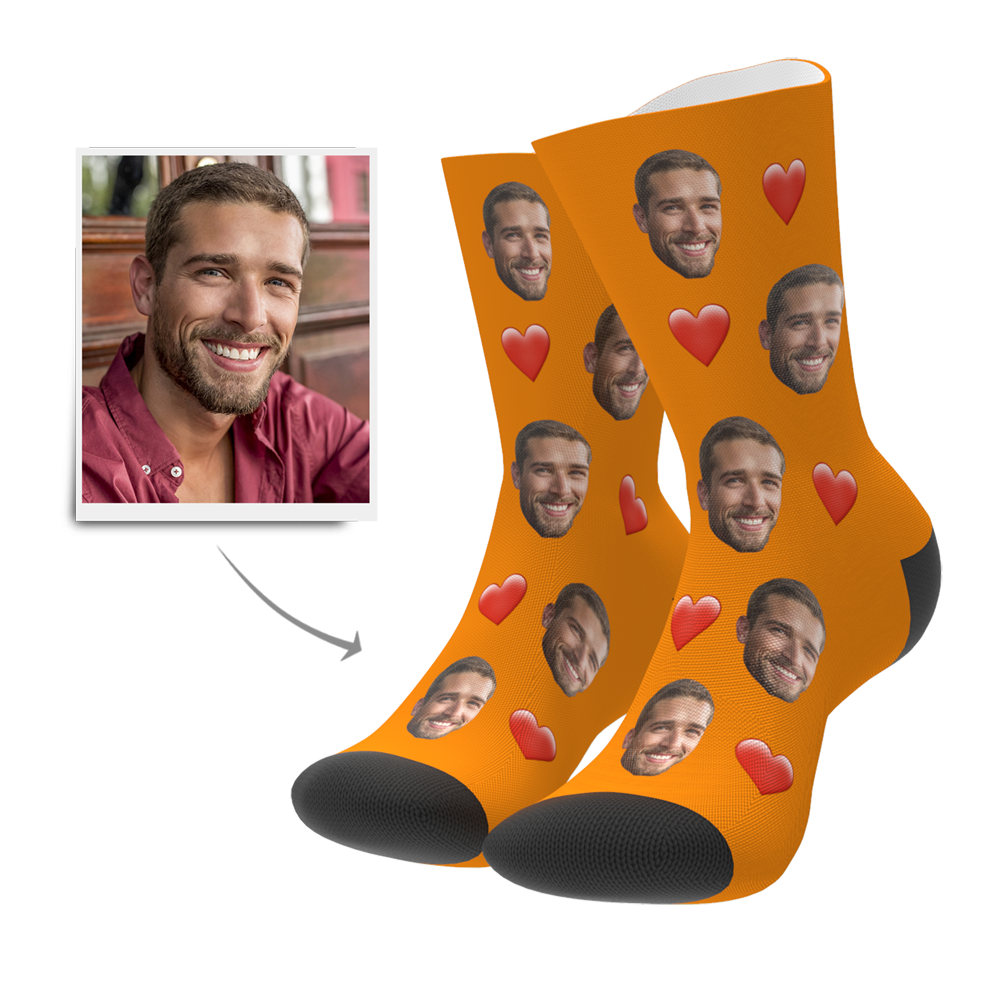 Christmas Gift Ideas, Custom Heart Socks 3D Preview