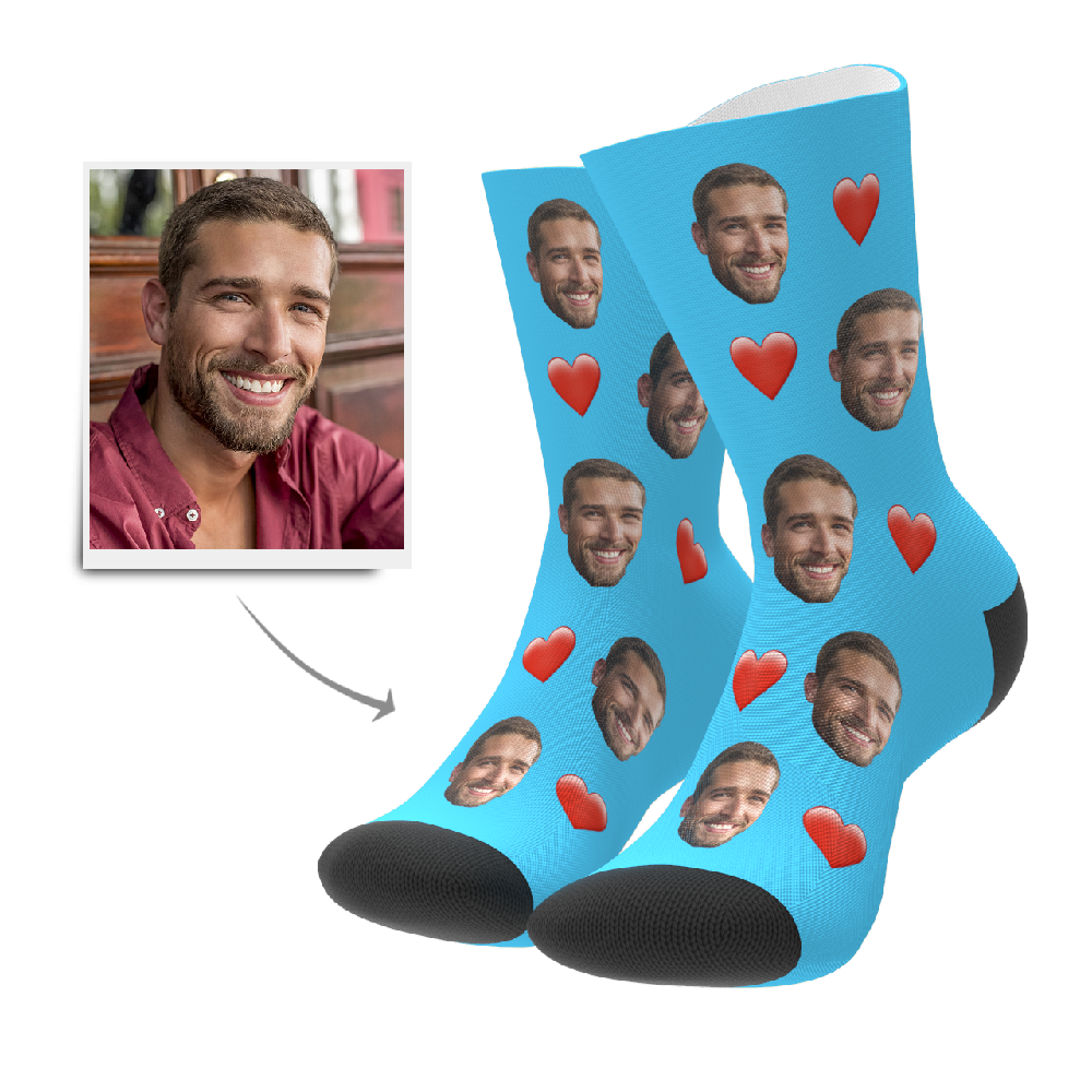 Christmas Gifts, Custom 3D Preview Face Socks Heart