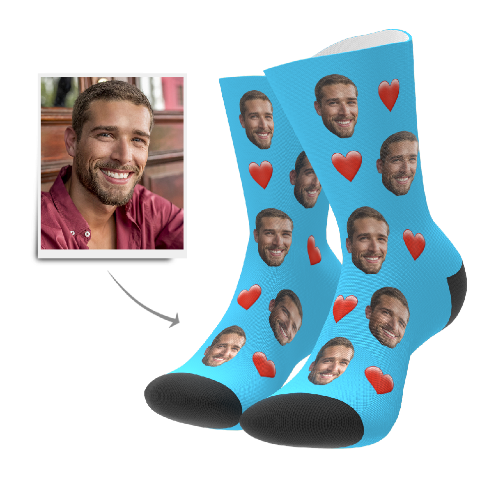 Christmas Gift Ideas, Custom Heart Socks 3D Preview