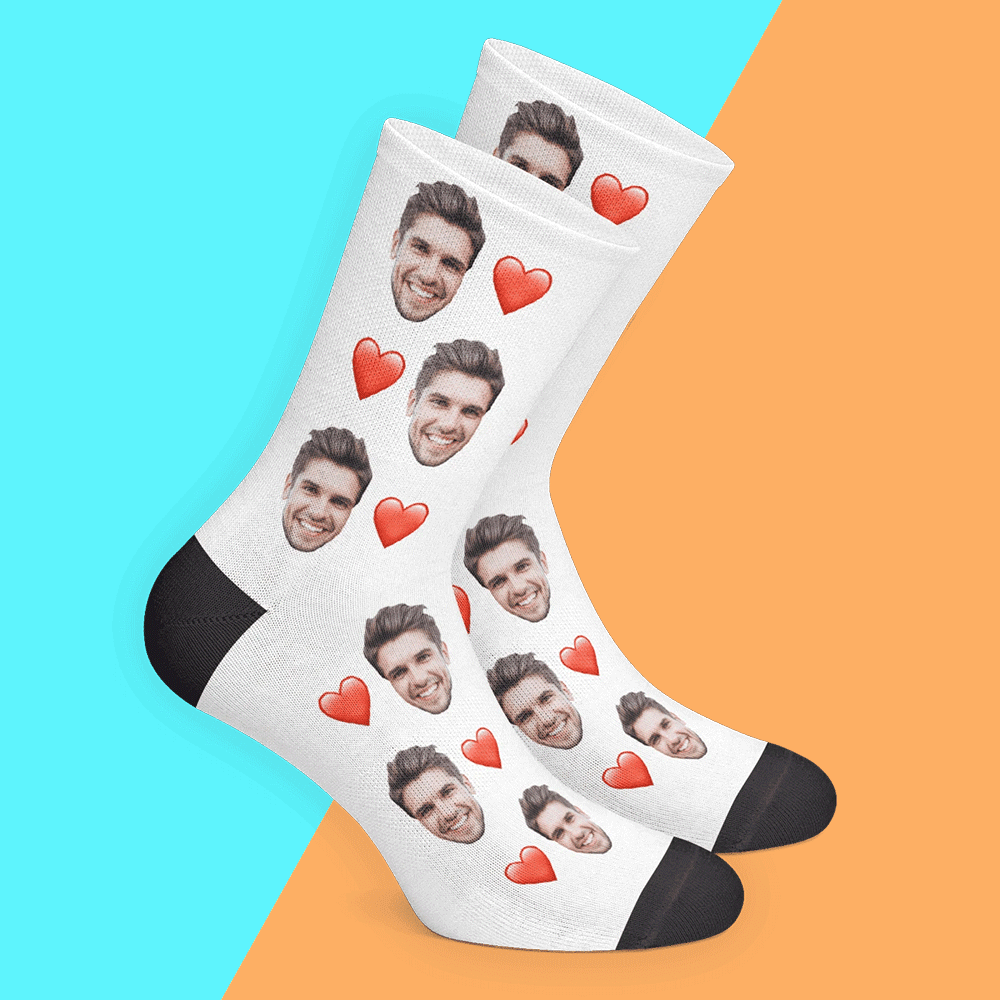 Christmas Gifts, Custom 3D Preview Face Socks Heart