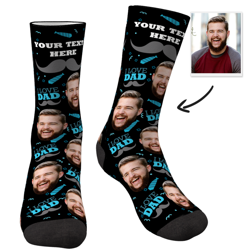 Custom Socks -  I Love Dad (papa)