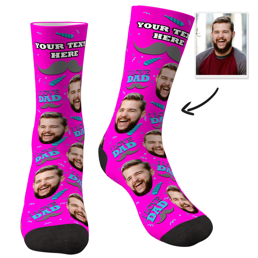 Custom Socks -  I Love Dad (papa)