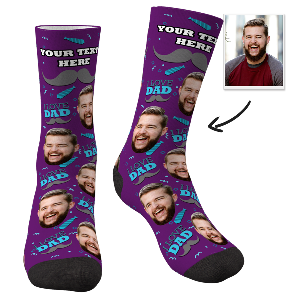 Custom Socks -  I Love Dad (papa)