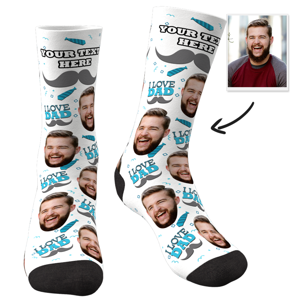 Custom Socks -  I Love Dad (papa)