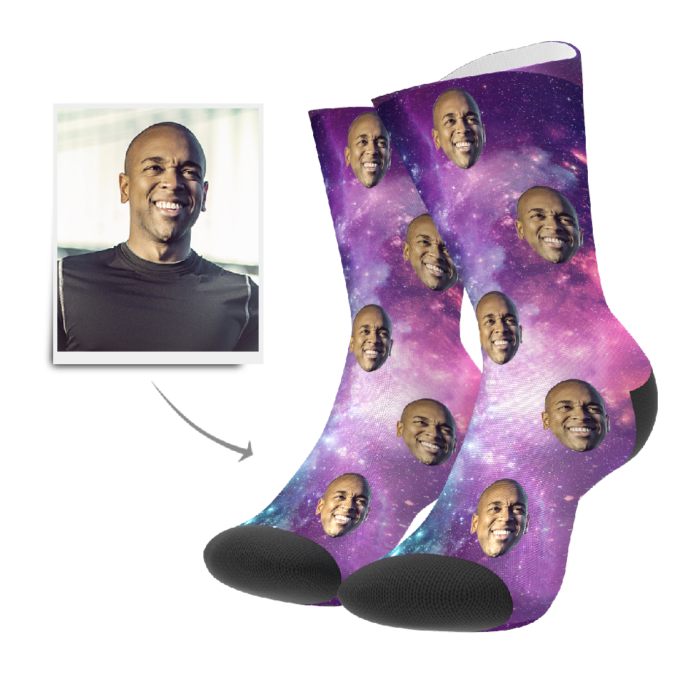 Custom Galaxy Socks With Your Text - MyFaceSocks