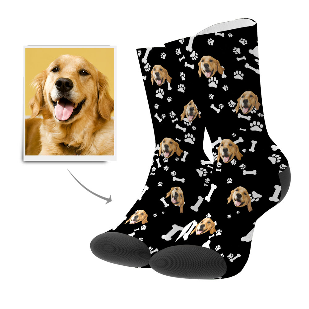 Christmas Gifts for Mom, Custom Face Socks 3D Preview - Dog