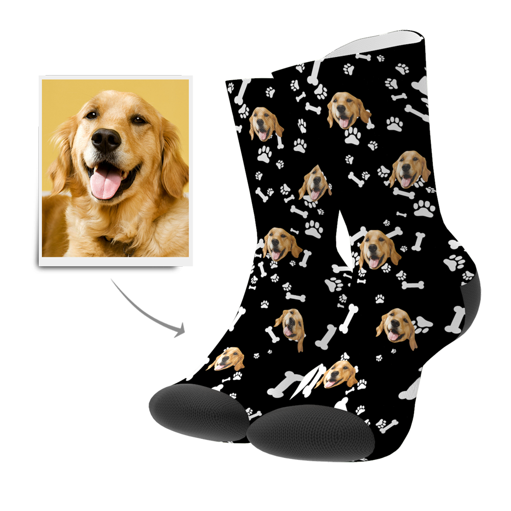 Christmas Gifts for Dad, Custom Face Socks 3D Preview - Dog