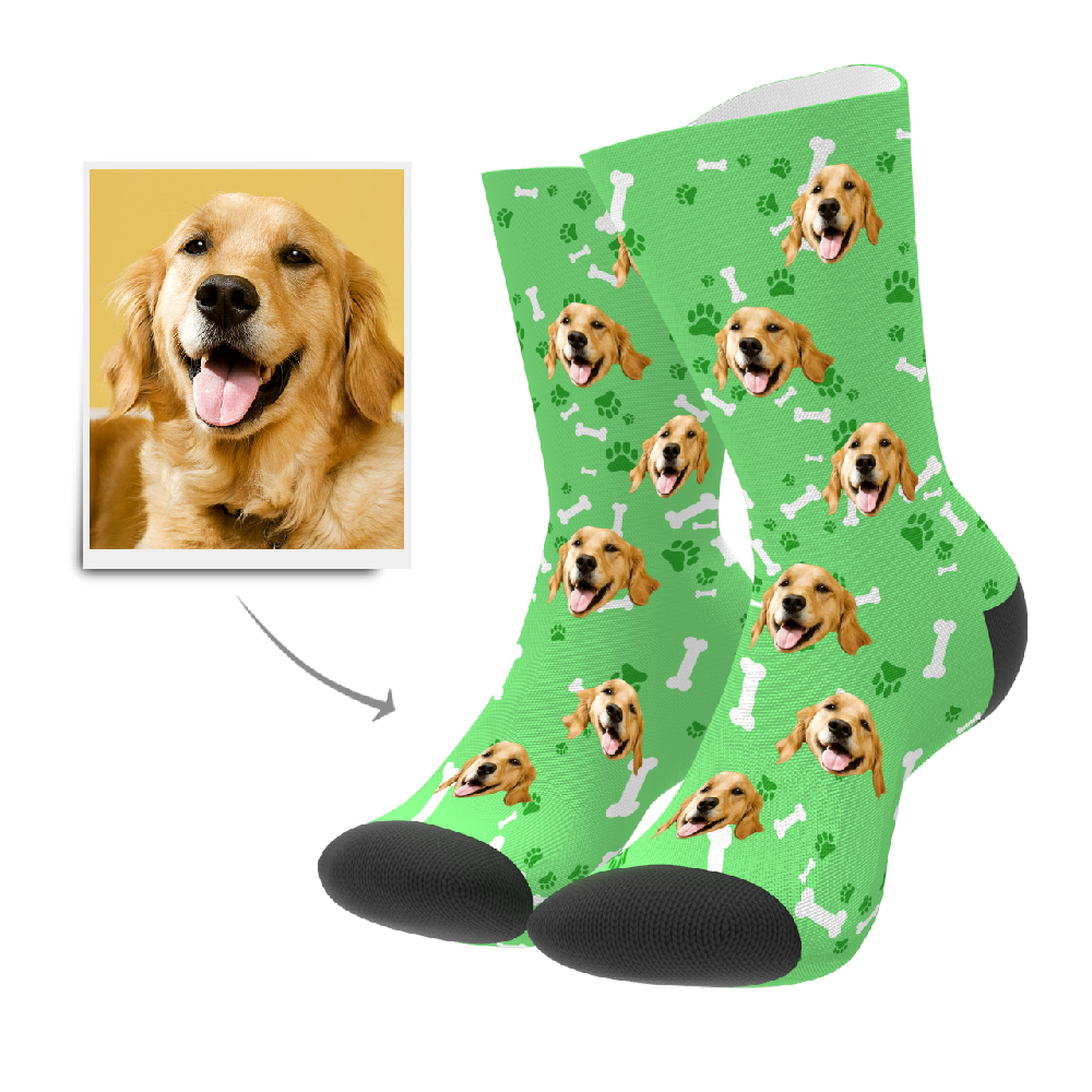 Christmas Gifts for Dad, Custom Face Socks 3D Preview - Dog