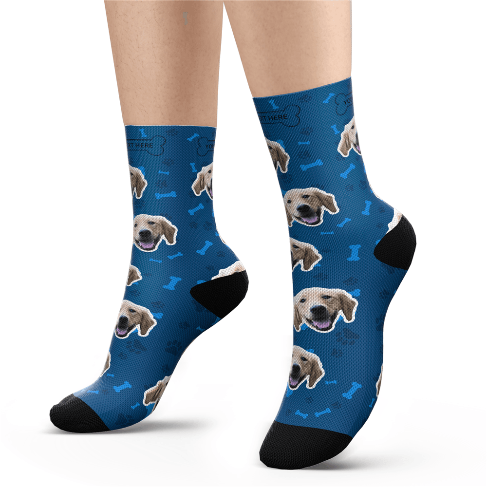 Gift for Christmas Custom Face Socks Add Pictures and Name - Dog