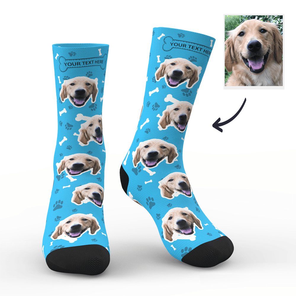 Christmas Gift Ideas, Custom Face Socks Add Pictures and Name - Dog