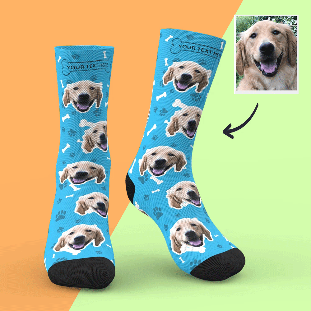 Christmas Gifts for Dad, Custom Face Socks 3D Preview - Dog