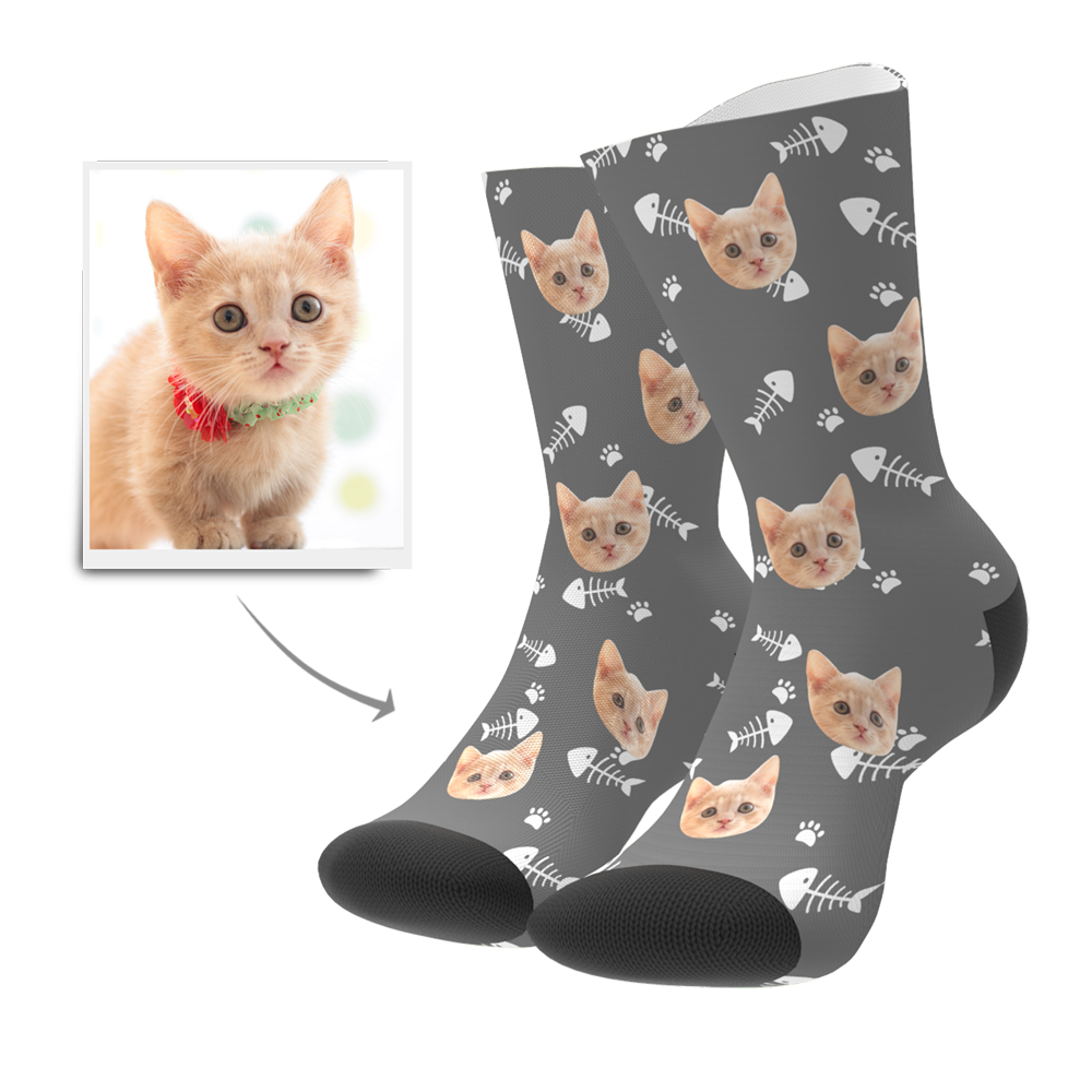 Gifts for Cat Lover, Custom Face Socks 3D Preview - Cat