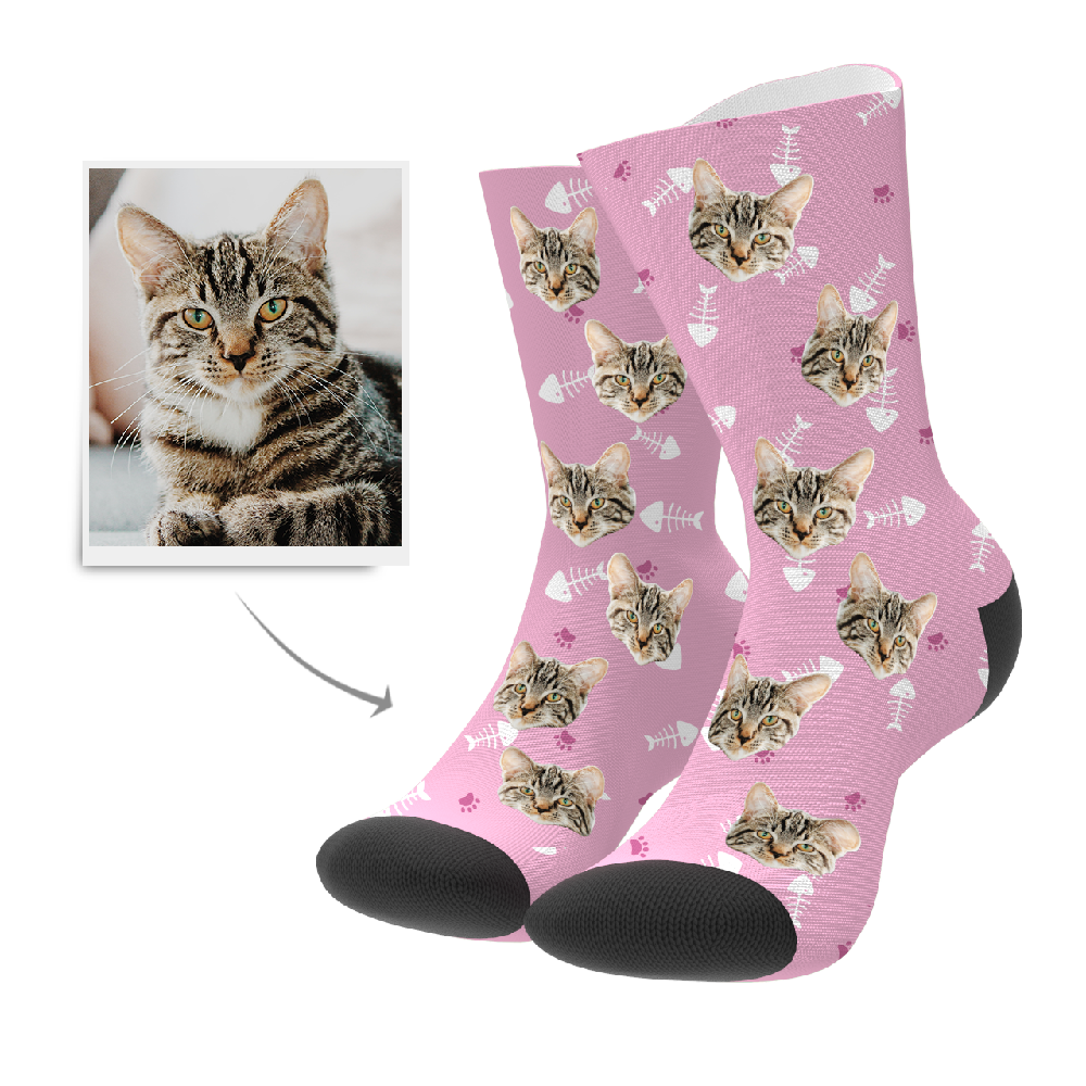 Gifts for Cat Lover, Custom Face Socks 3D Preview - Cat