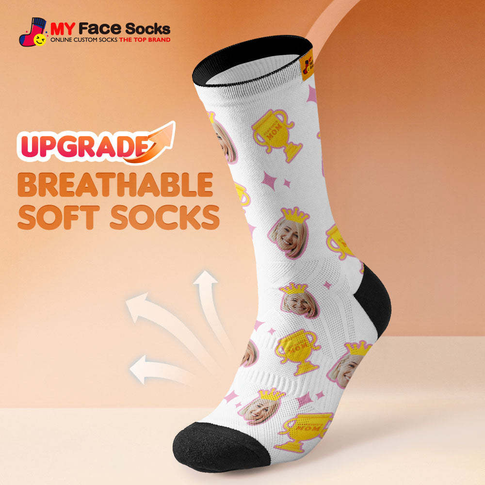 Custom Breathable Face Socks Glorious Mom Mother's Day Gifts - MyFaceSocks