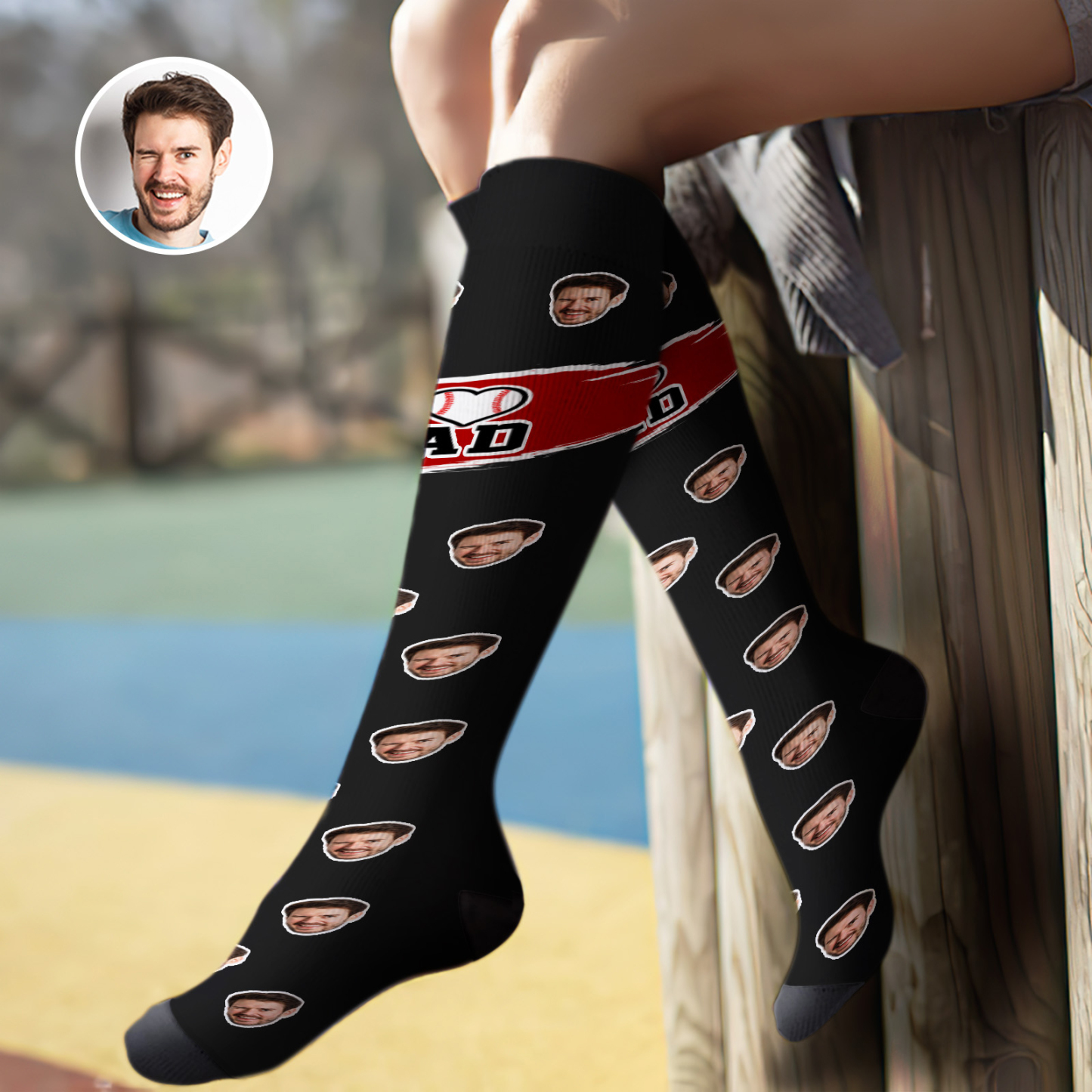 Custom Socks Knee High Face Socks - Gift For Dad